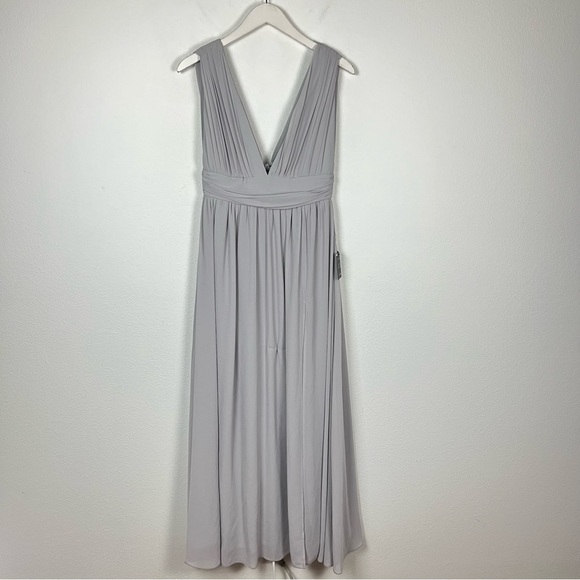 Lulu’s Heavenly Hues light grey flowy maxi dress Size Medium - Picture 3 of 9